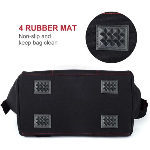 14-Inch Zip-top Wide Mouth Open Storage Tool Bag, Classic Black&Red Design - Picture 7 of 8